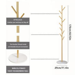 Tree Coat Rack Stand with Decorative Base for Hallway Entryway Coat