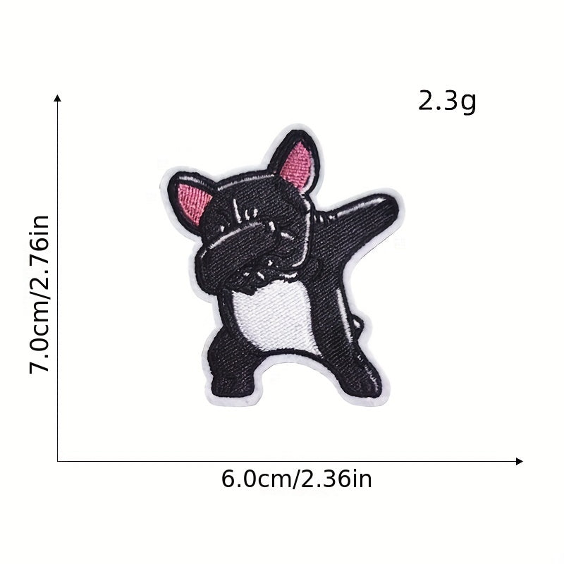 5pcs Doggy Iron On Patches Sew On Embroidered Applique Repair Patch DIY Crafts