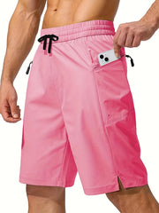 Men's Zip Pocket Swim Trunks Quick Dry UV Protection Beach Shorts
