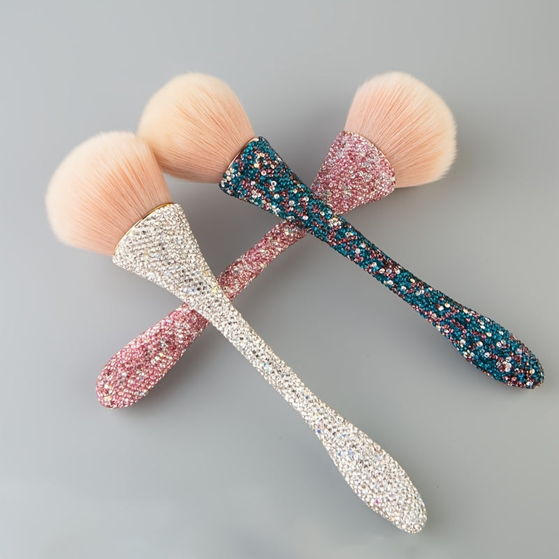 Large Mineral Powder Brush with Crystal Rhinestones