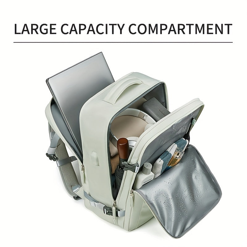 Large Capacity Travel Backpack with Wet Storage and Shoe Compartment