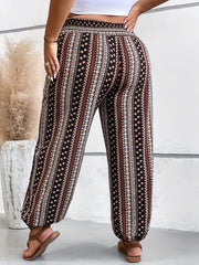  Boho Patchwork Print Drawstring Pants
