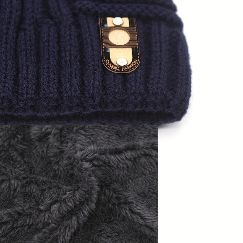 Skullies Beaines Knitted Hat Winter Hats Men Women Bonnet Warm Thick Fur Cap