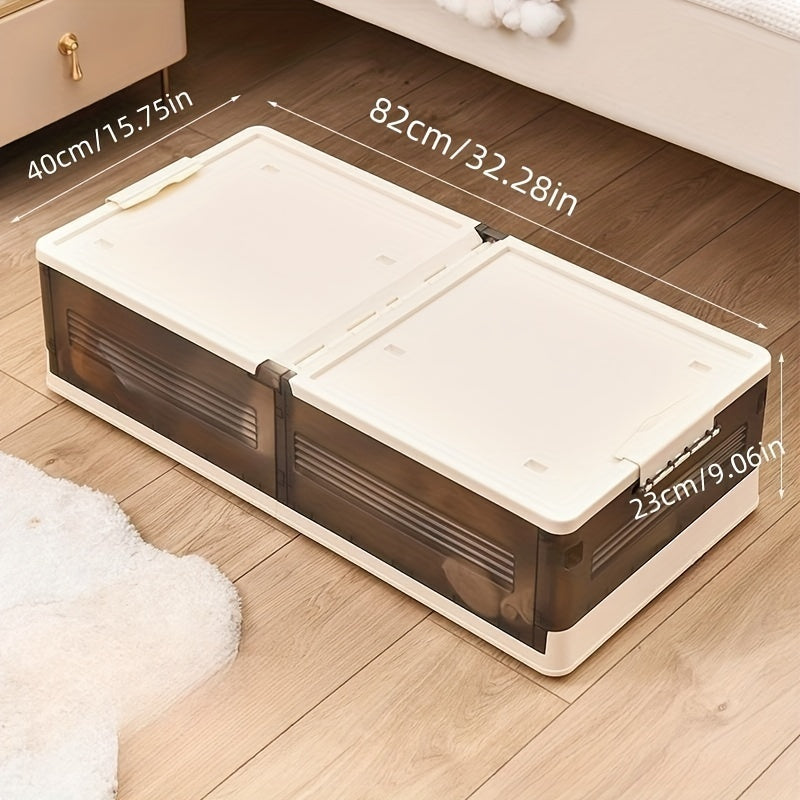 Under Bed Storage Box With Wheels Flat Folding Clothes Organizer