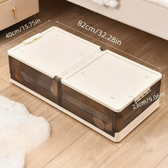 Under Bed Storage Box With Wheels Flat Folding Clothes Organizer