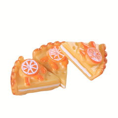 3pcs Mini Lemon Slice Pizza Cake Resin Desk Decor Playful Orange DIY Cream Glue