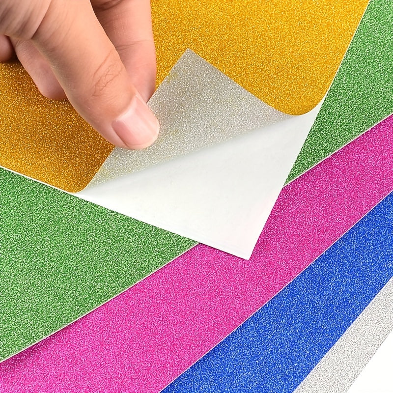 10 Sheets Glitter Cardstock A4 Craft Paper Bulk, 10 Colors