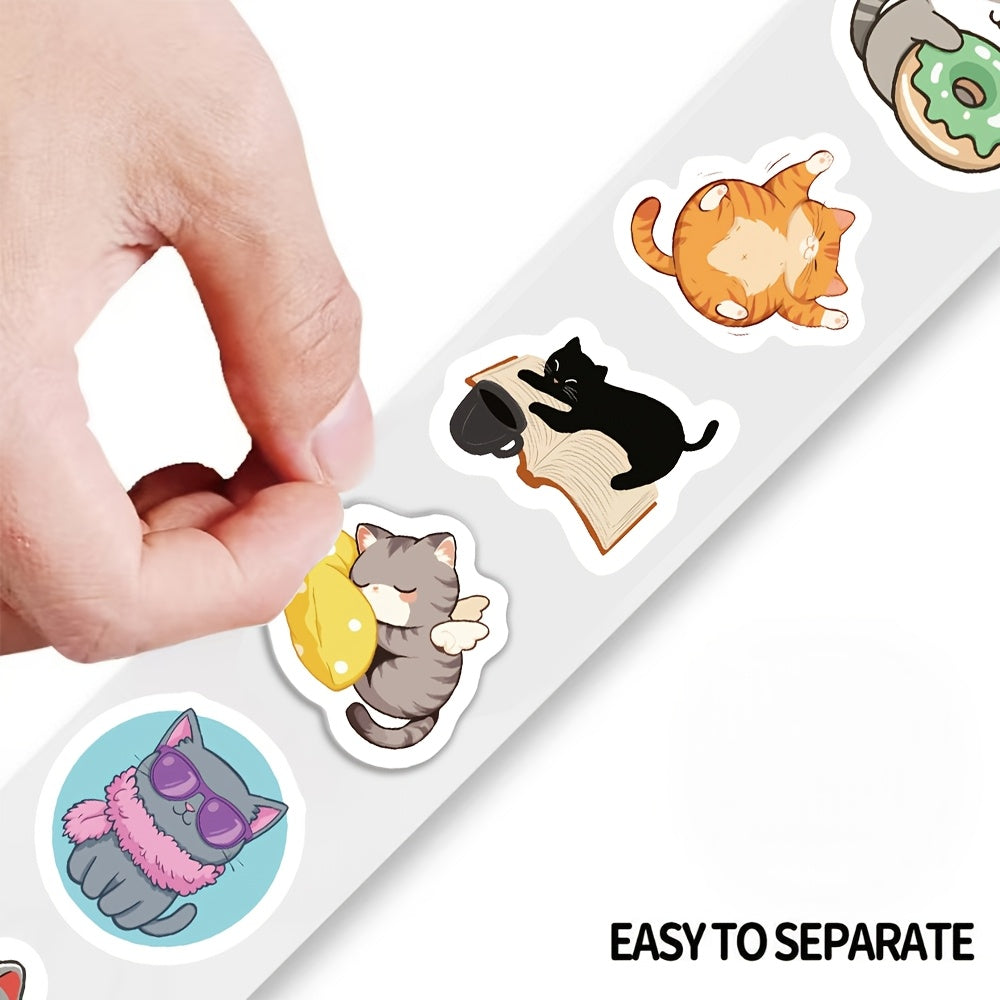 500pcs Cartoon Cat Stickers Fun PVC Decals for Journals Laptops