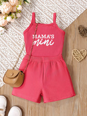 2pcs Toddler Girls MAMA'S MINI Cami Top & Shorts Set