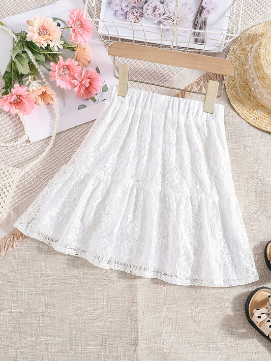 Girls Lace Layered Skirts for Party - Elastic Waist - Summer