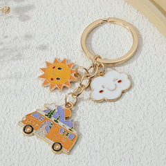 Camping Sun Cloud RV Motorhome Keychains for Women