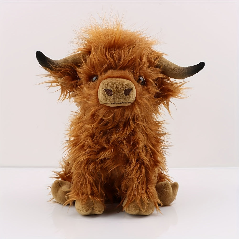 Highland Cow Plush Toy Long Hair Cow Doll Pillow Toy