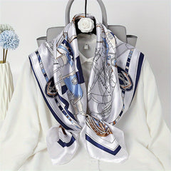 Vintage Silk Scarf Square Neckerchief Women Casual Shawl