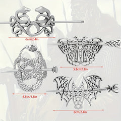 Vintage Viking Style Hairpin Tree Of Life Barrette Silvery Hairpin