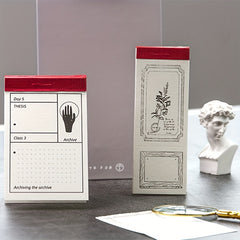 Retro Tearable Memo Book Floral Grid Message Note Pad