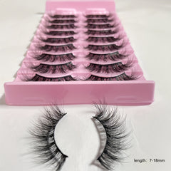 10 Pairs Faux Mink Hair False Eyelashes 3D Realistic Thick for Parties