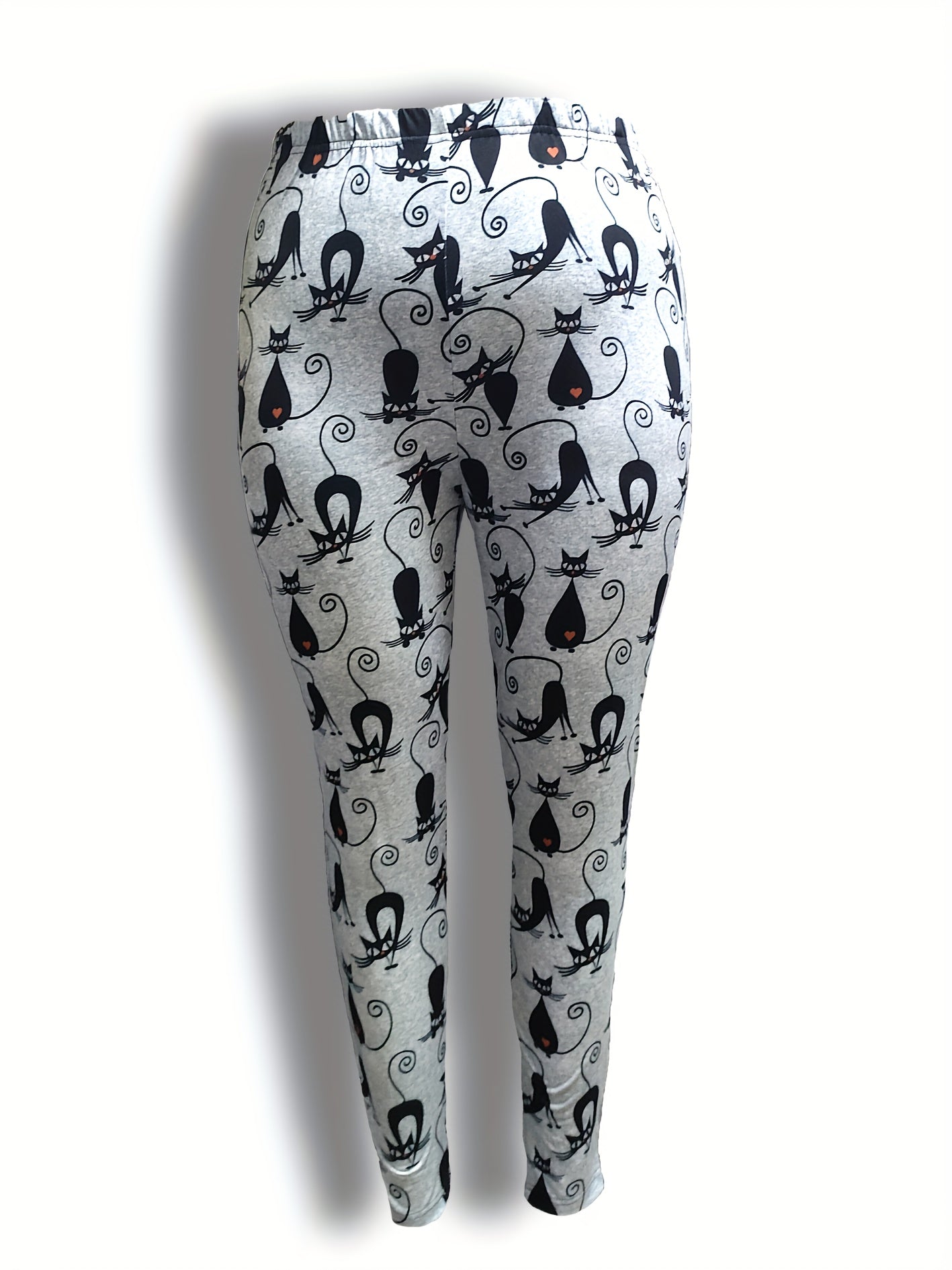  Cat Print High Rise Leggings