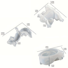 3D Animal Silicone Resin Molds - Snail Frog Lizard Shapes - DIY Casting