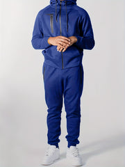 Men's Zip Up Hooded Sweatshirt & Sports Pants Set