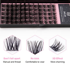 72 Clusters D Curling False Eyelashes Large Volume Extension