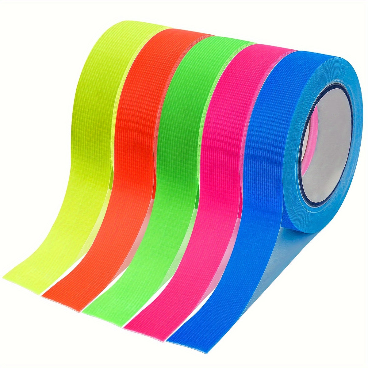 5pcs Neon Adhesive Tapes 5 Colours 5m x 12.7mm