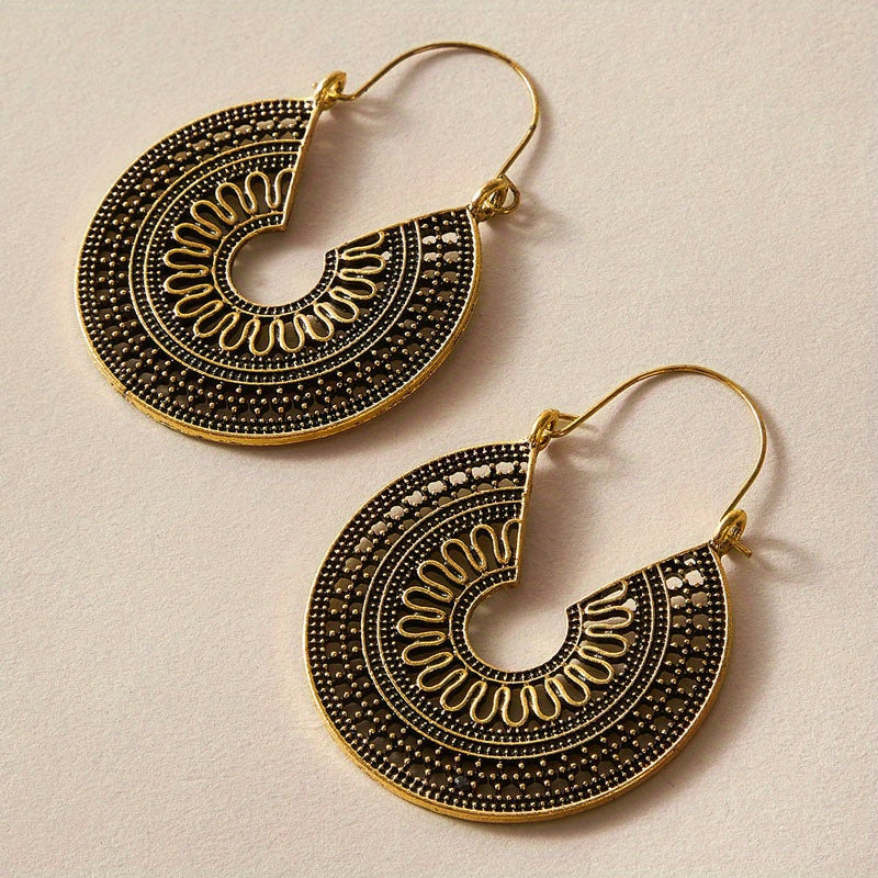 Vintage Hollow Metal Dangle Earrings Women Gift