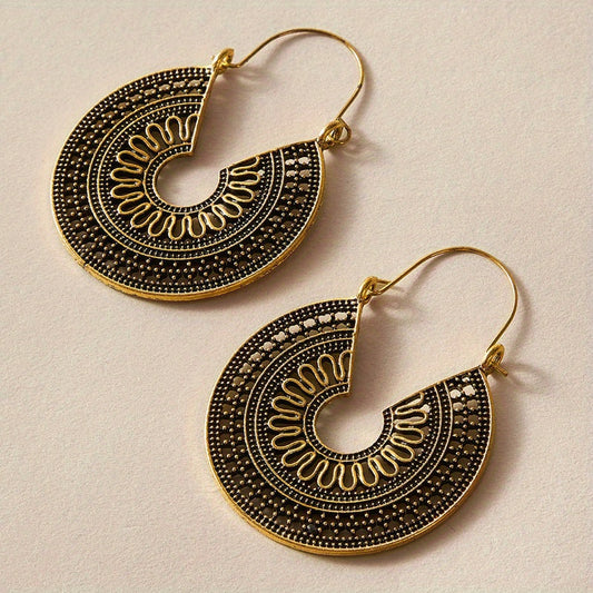 Vintage Hollow Metal Dangle Earrings Women Gift