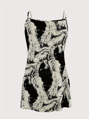  Casual Summer Dress Women's Plus Random Print Round Neck Mini Cami