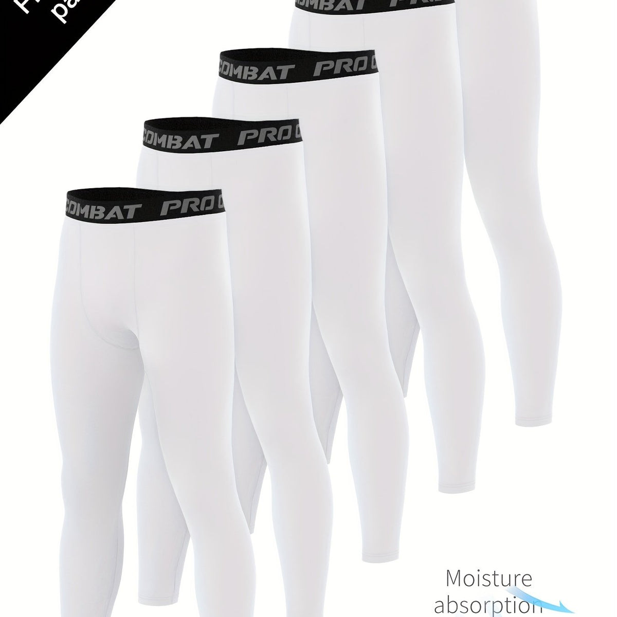 Men's 5pcs Solid Leggings Active Quick Drying Sports Compression Pants