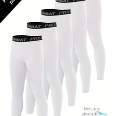 Men's 5pcs Solid Leggings Active Quick Drying Sports Compression Pants