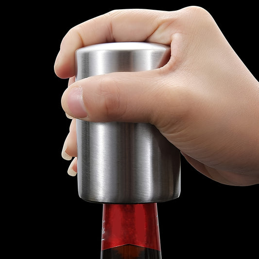Automatic Beer Bottle Opener Push Down Stainless Steel Magnet Catching