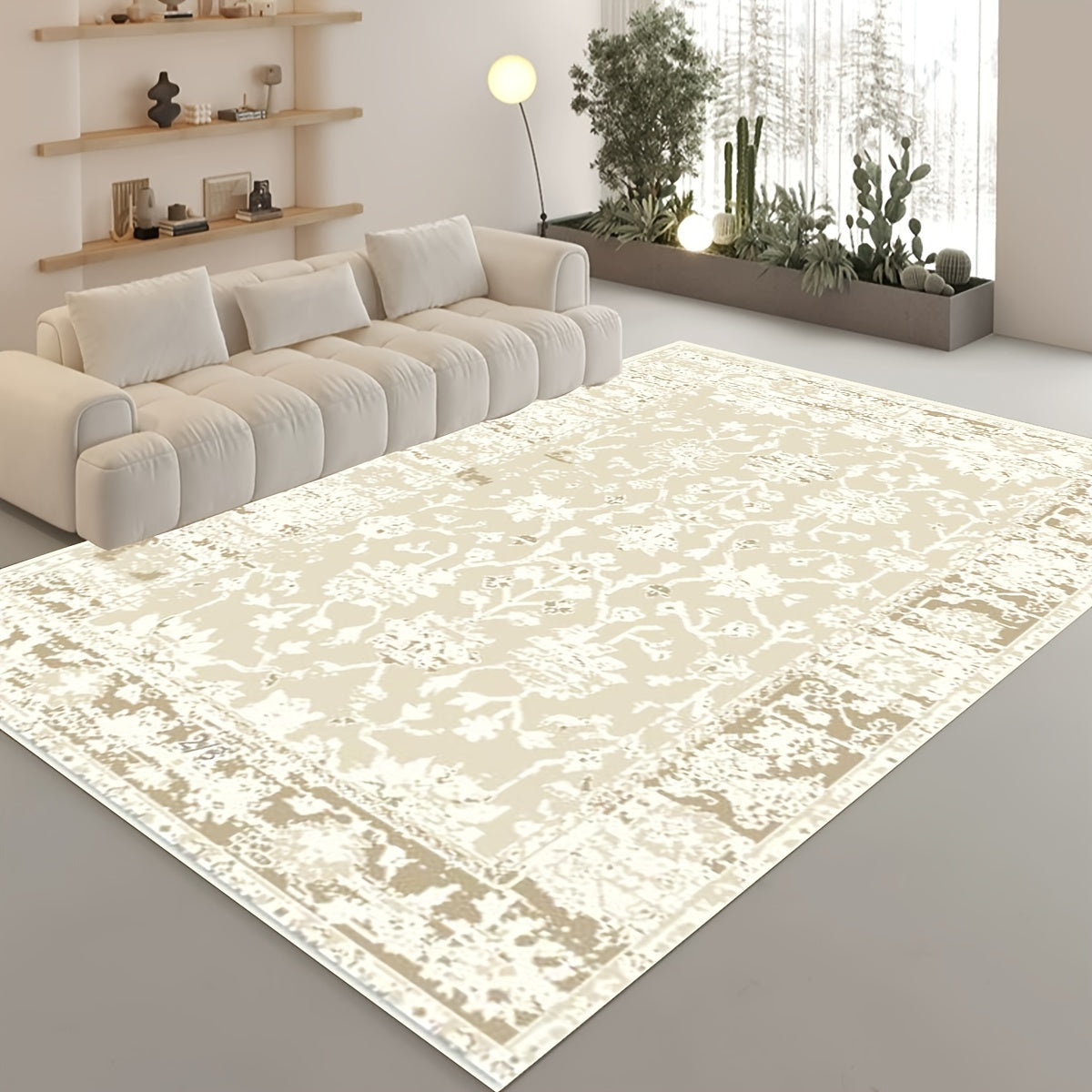 Oriental Distressed Non Shedding Area Rug Machine Washable Bohemian Retro Carpet
