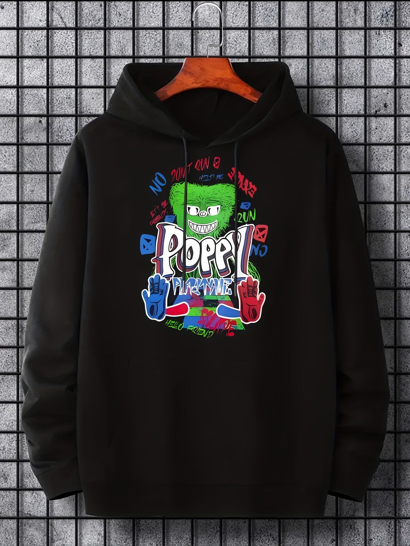 Vintage Graphic Print Hoodie Men's Pullover Hooded Sweatshirt
