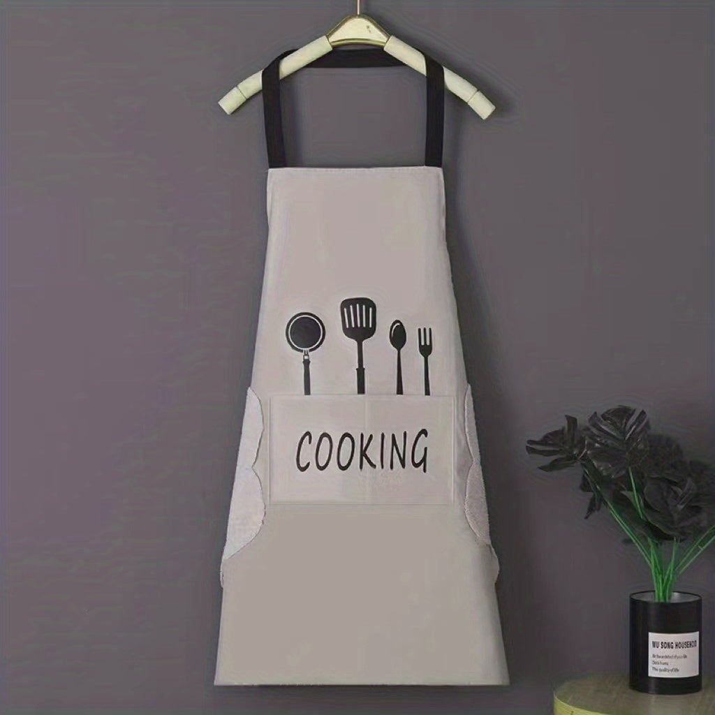 Waterproof Nylon Apron for Men & Women, Stain Resistant Kitchen Cooking Apron
