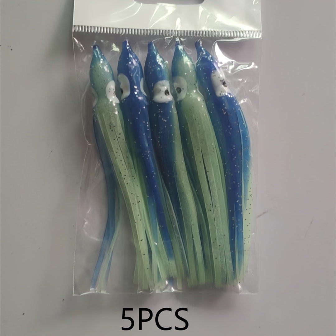 5pcs 3g Luminous Squid Fishing Lure Soft Bait Boat Fishing