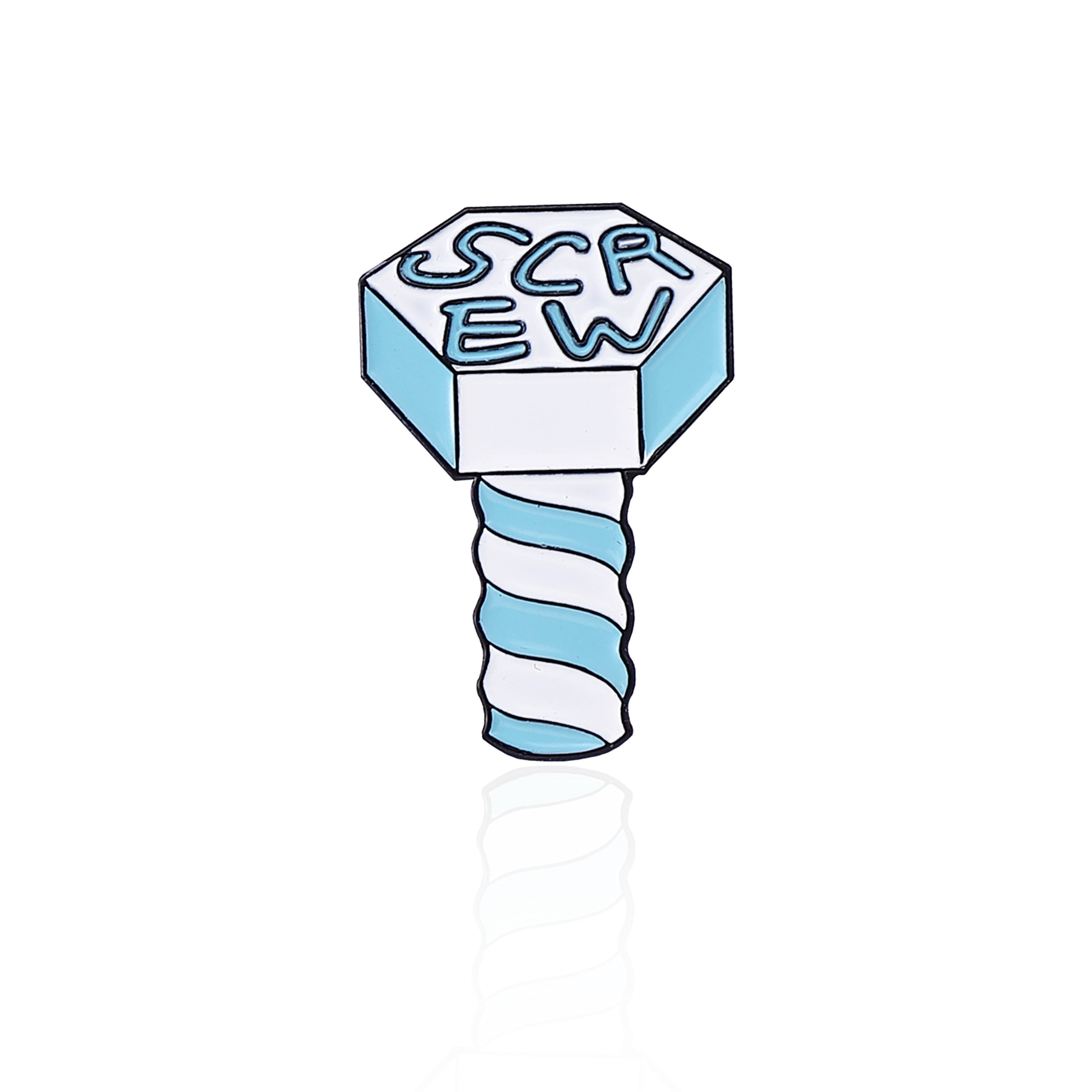 Screw Nut Open Heart Cartoon Pins Badges Alloy Jewelry