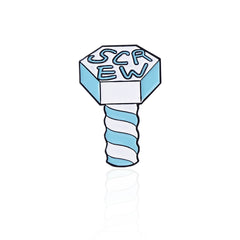 Screw Nut Open Heart Cartoon Pins Badges Alloy Jewelry
