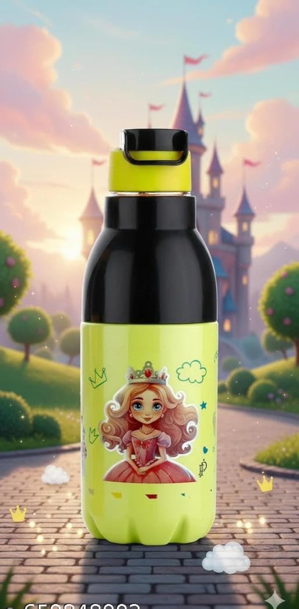 Kids Cartoon Character PU Insulated Water Bottle with Flip Cap, 500ml ...