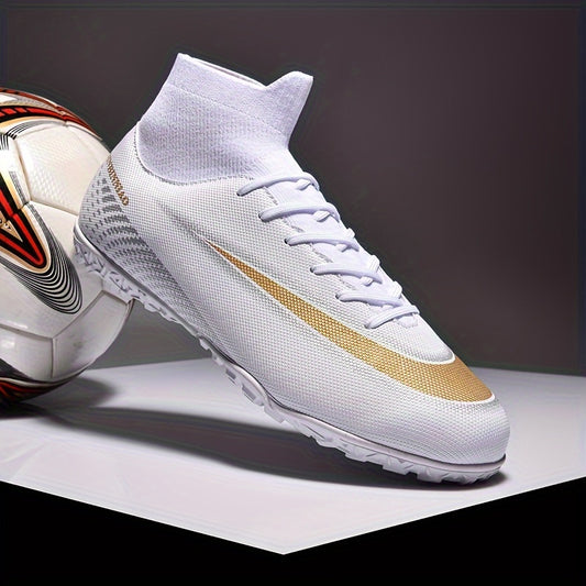 Men's High Top Turf Football Boots Anti-Skid Outdoor Soccer Cleats