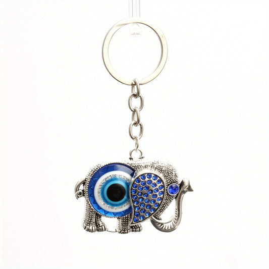 Evil Eye Elephant Keychain Lucky Charm Car Bag Pendant