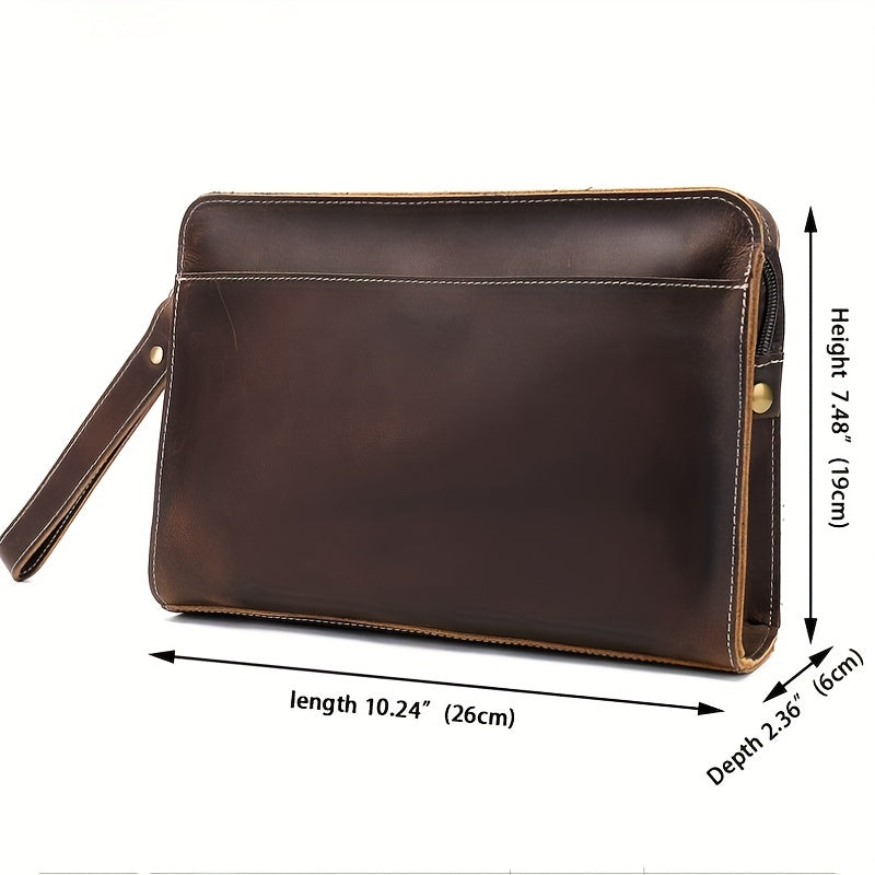 Men's Leather Clutch Bag Envelope Handbag