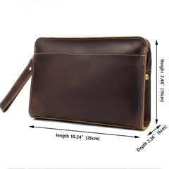 Men's Leather Clutch Bag Envelope Handbag