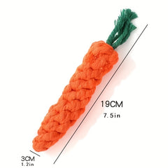 Dog Carrot Rope Knot Toy for Teeth Grinding and Interactive Play