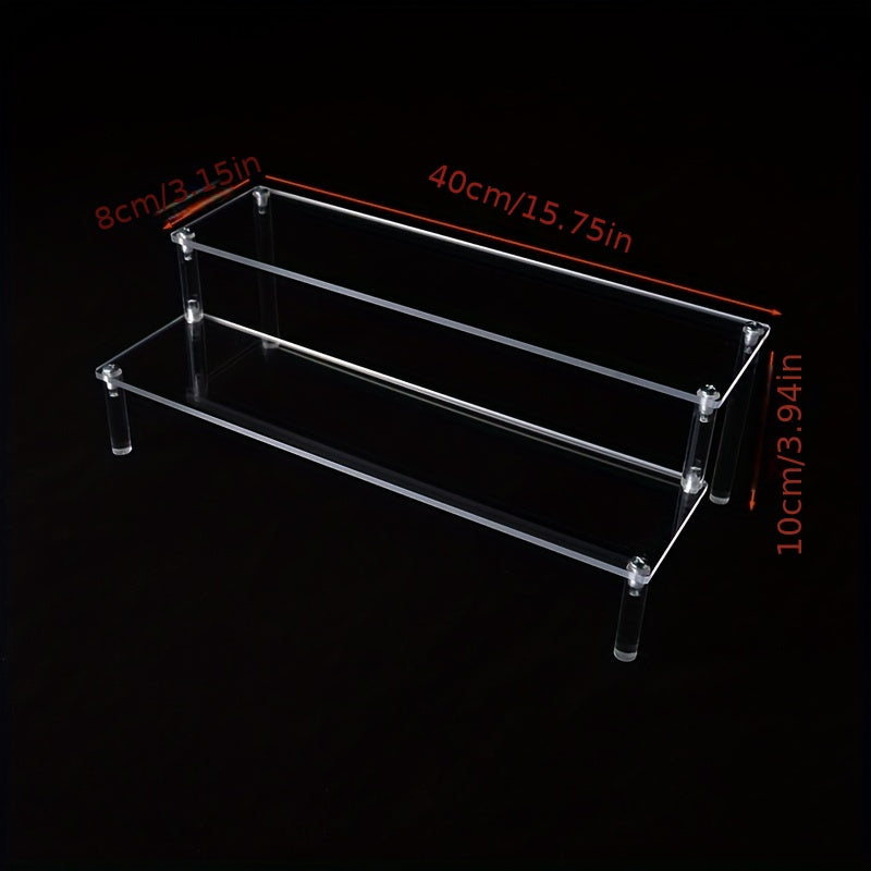 40cm Acrylic Display Stand Pottery Storage Rack Doll Transparent Ladder Stand
