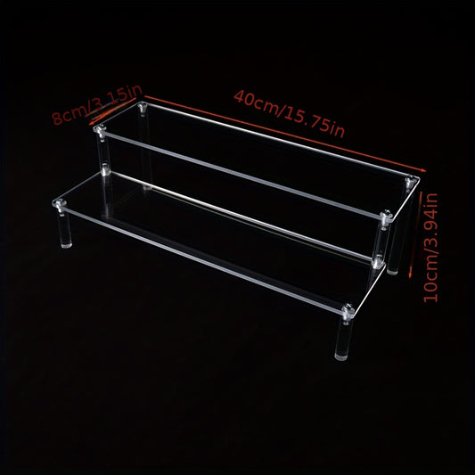 40cm Acrylic Display Stand Pottery Storage Rack Doll Transparent Ladder Stand