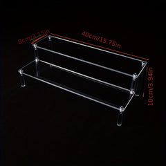 40cm Acrylic Display Stand Pottery Storage Rack Doll Transparent Ladder Stand