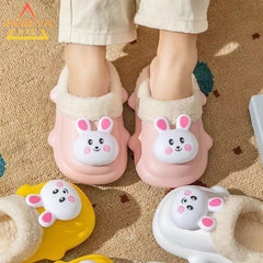 Kids Warm Bunny Slippers Home Shoes for Winter