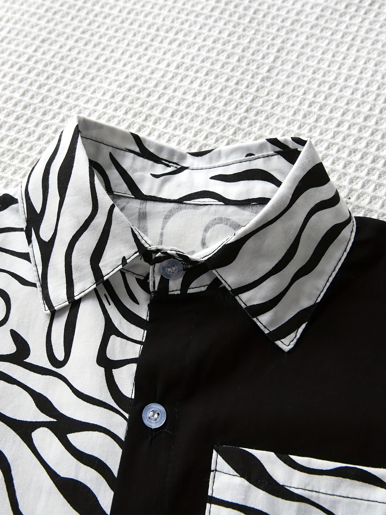 Boys Block Short Sleeves Shirt Preppy Style For Summer Kids Clothes