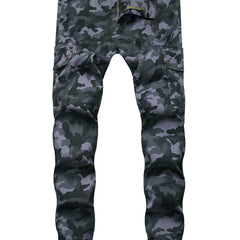 Camouflage Pattern Pocket Jeans Mens Casual Stretch Biker Jeans