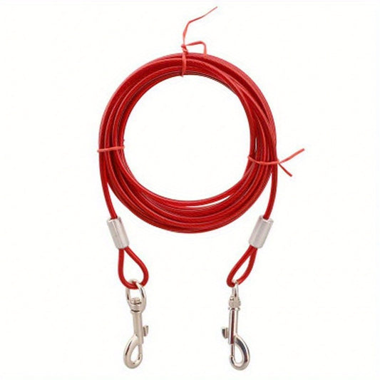 Durable Dog Tie Out Cable with Double Hooks - Steel Wire Dog Leash Cable